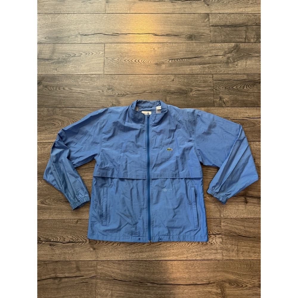 Vintage Lacoste‎ Izod Jacket Mens Medium Blue Full Zip Pullover Windbreaker